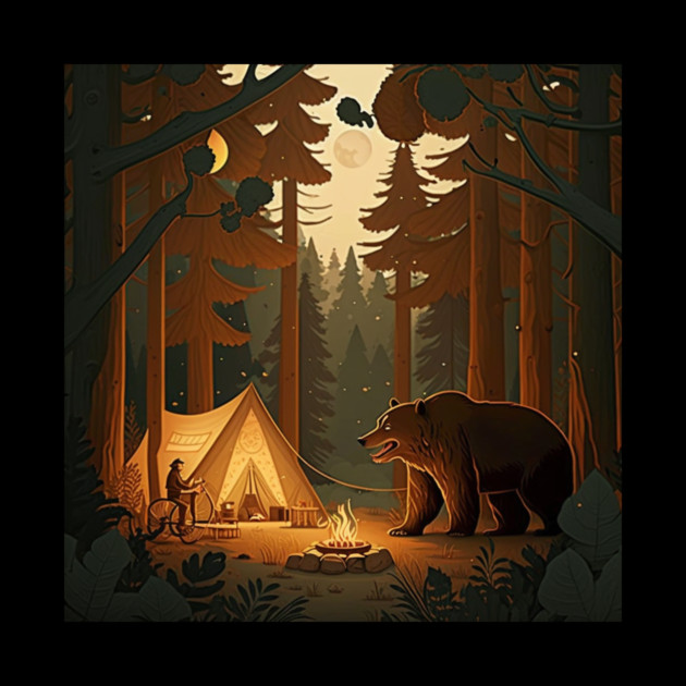 Camping with Bear,  Adventure in the Forest by logiamerch
