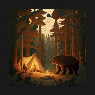 Camping with Bear,  Adventure in the Forest T-Shirt