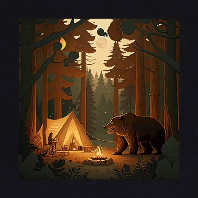 Camping with Bear,  Adventure in the Forest by logiamerch