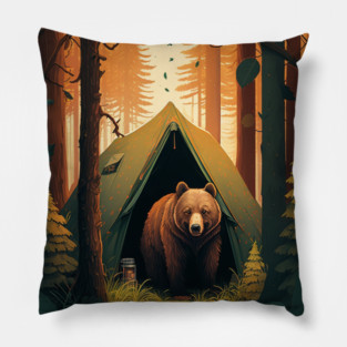Camping with Bear, Adventure in the Forest by Pillow