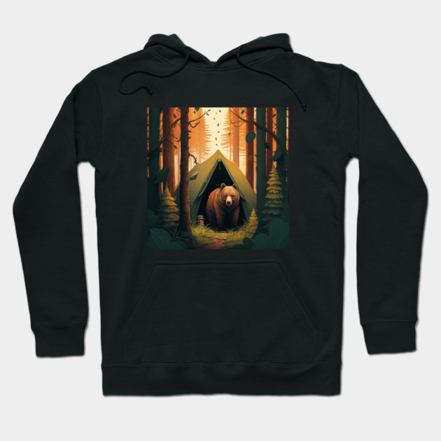 Camping with Bear, Adventure in the Forest by Hoodie by logiamerch