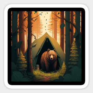 Camping with Bear, Adventure in the Forest by Magnet