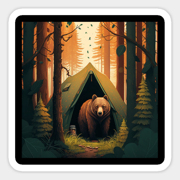 Camping with Bear, Adventure in the Forest by Magnet by logiamerch