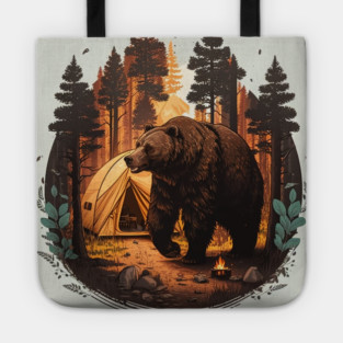 Camping with Bear, Adventure in the Forest Tote
