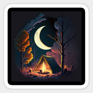 Camping Adventure in the Forest, Campfire Magnet