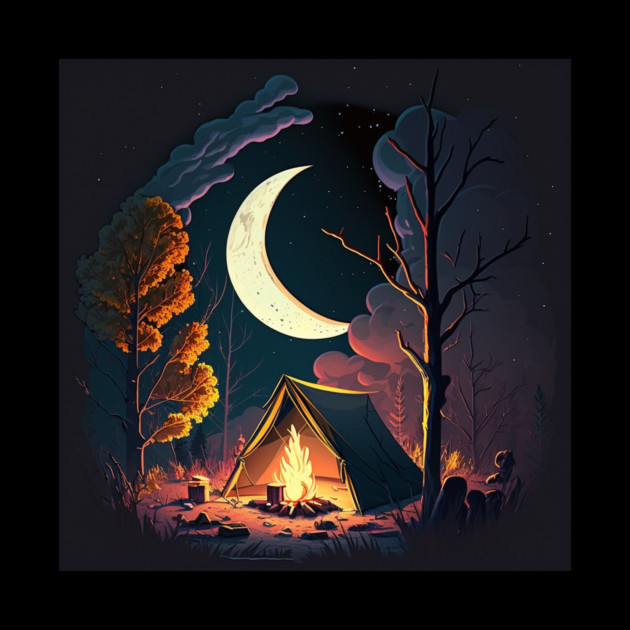 Camping Adventure in the Forest, Campfire by logiamerch