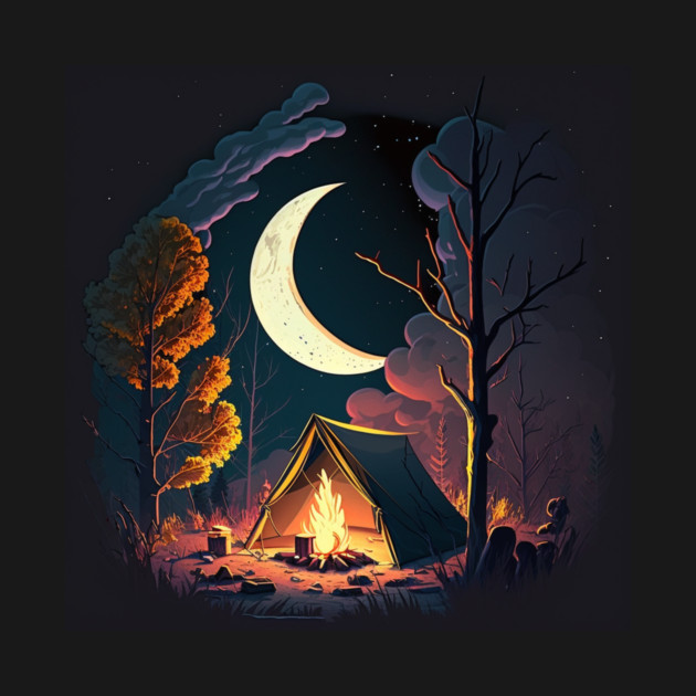 Camping Adventure in the Forest, Campfire by logiamerch
