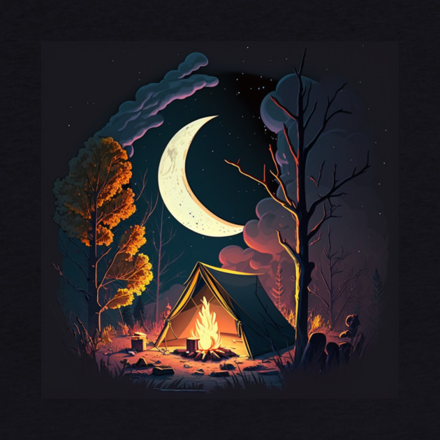 Camping Adventure in the Forest, Campfire by logiamerch