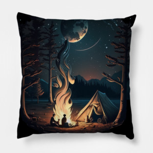 Camping Adventure in the Forest, Campfire Pillow