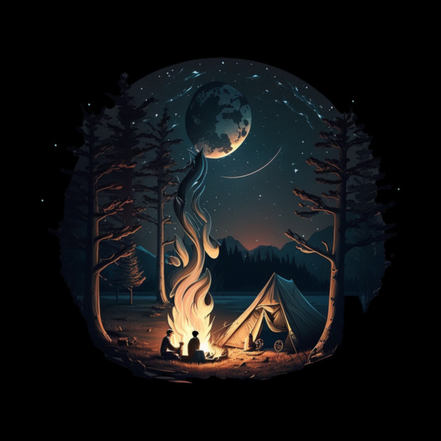 Camping Adventure in the Forest, Campfire by logiamerch