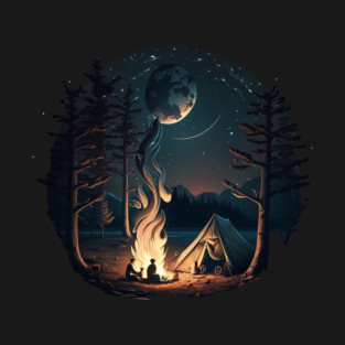 Camping Adventure in the Forest, Campfire T-Shirt
