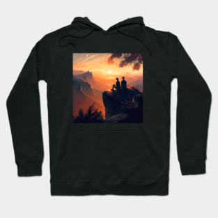 Mountain Hiking Sunset, Adventure Travel Hoodie