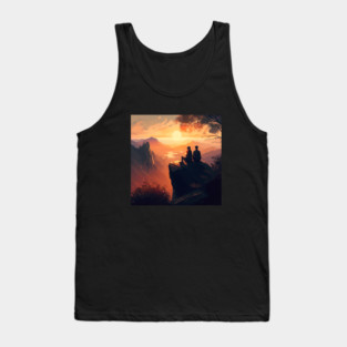 Mountain Hiking Sunset, Adventure Travel Tank Top