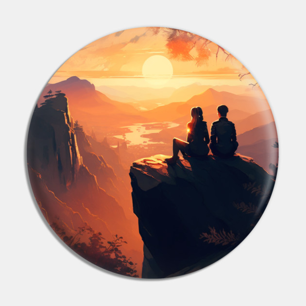 Mountain Hiking Sunset, Adventure Travel Pin by logiamerch