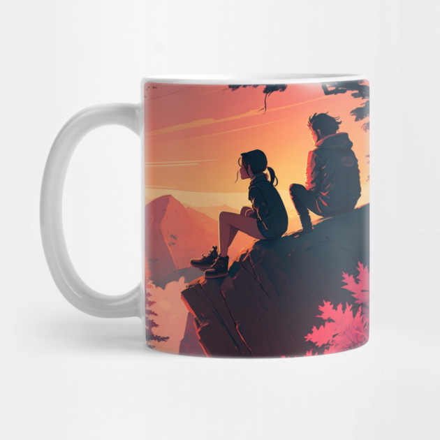 Mountain Hiking Sunset, Adventure Travel Couples by logiamerch