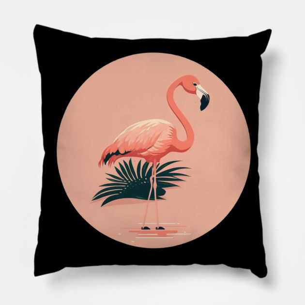 Pink Flamingo Minimal, Love Flamingos Pillow by logiamerch