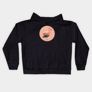 Pink Flamingo Minimal, Love Flamingos Kids Hoodie