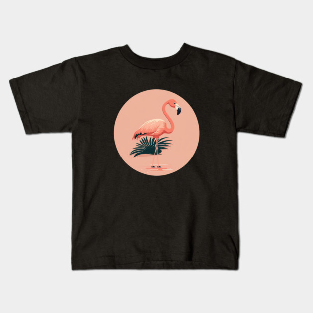 Pink Flamingo Minimal, Love Flamingos Kids T-Shirt by logiamerch