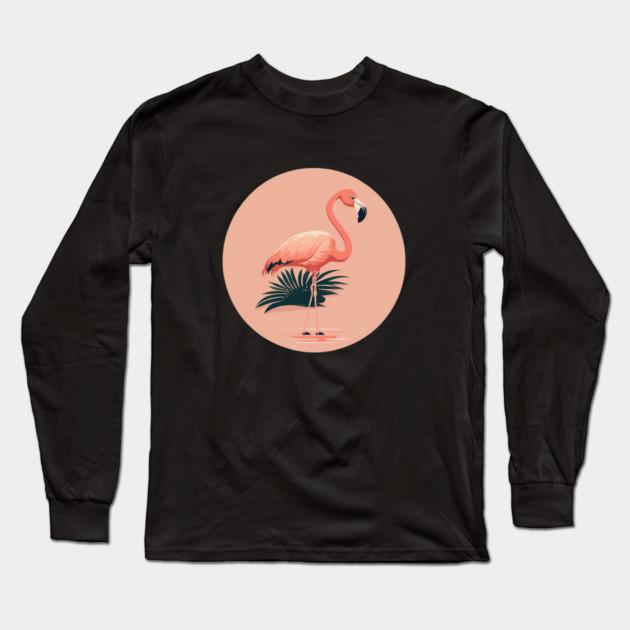 Pink Flamingo Minimal, Love Flamingos Long Sleeve T-Shirt by logiamerch
