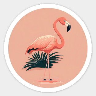 Pink Flamingo Minimal, Love Flamingos Magnet