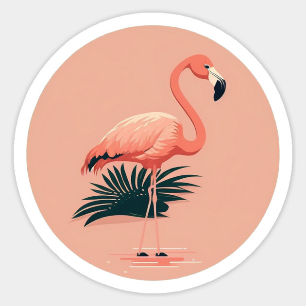 Pink Flamingo Minimal, Love Flamingos Magnet by logiamerch