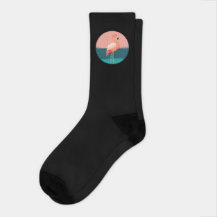 Pink Flamingo Minimal, Love Flamingos Socks