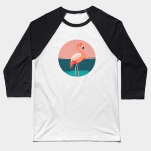 Pink Flamingo Minimal, Love Flamingos Baseball T-Shirt