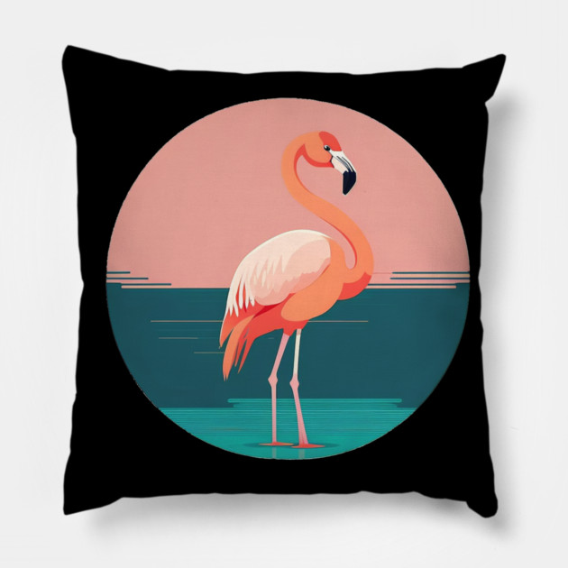 Pink Flamingo Minimal, Love Flamingos Pillow by logiamerch