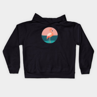 Pink Flamingo Minimal, Love Flamingos Kids Hoodie