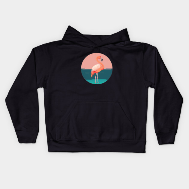 Pink Flamingo Minimal, Love Flamingos Kids Hoodie by logiamerch
