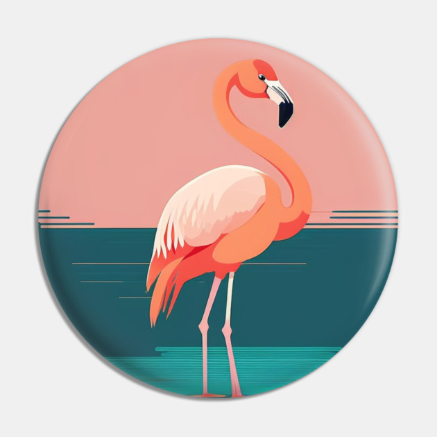 Pink Flamingo Minimal, Love Flamingos Pin by logiamerch