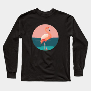 Pink Flamingo Minimal, Love Flamingos Long Sleeve T-Shirt