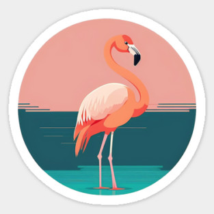 Pink Flamingo Minimal, Love Flamingos Magnet