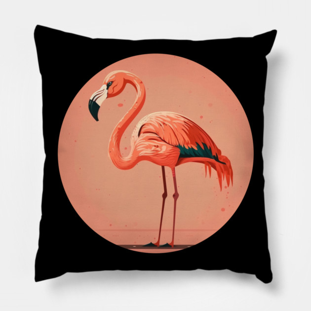 Pink Flamingo Minimal, Love Flamingos Pillow by logiamerch