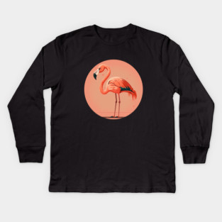 Pink Flamingo Minimal, Love Flamingos Kids Long Sleeve T-Shirt