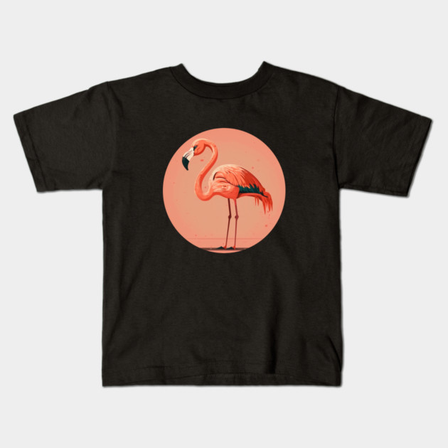 Pink Flamingo Minimal, Love Flamingos Kids T-Shirt by logiamerch