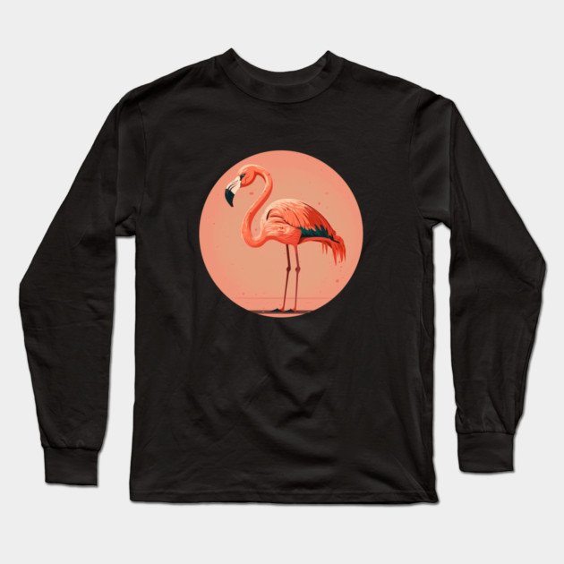 Pink Flamingo Minimal, Love Flamingos Long Sleeve T-Shirt by logiamerch