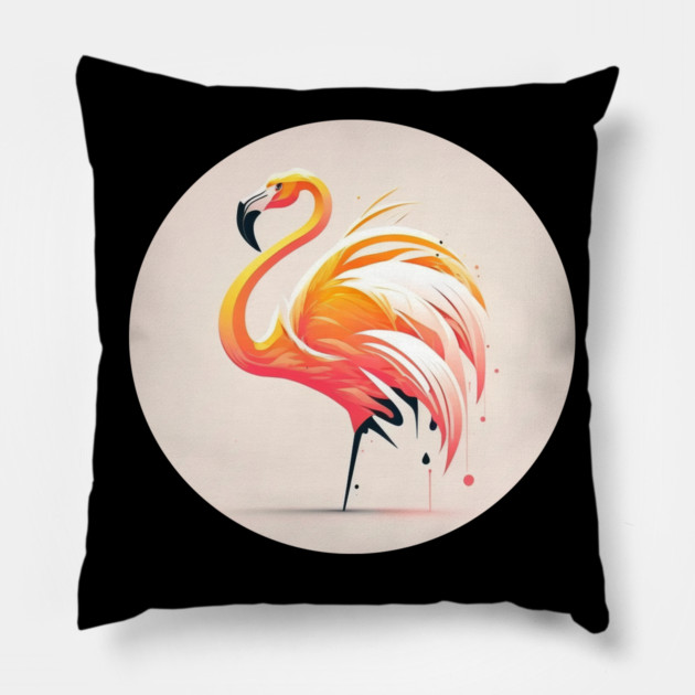 Pink Flamingo Minimal, Love Flamingos Pillow by logiamerch