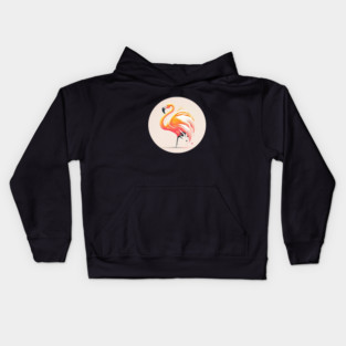 Pink Flamingo Minimal, Love Flamingos Kids Hoodie