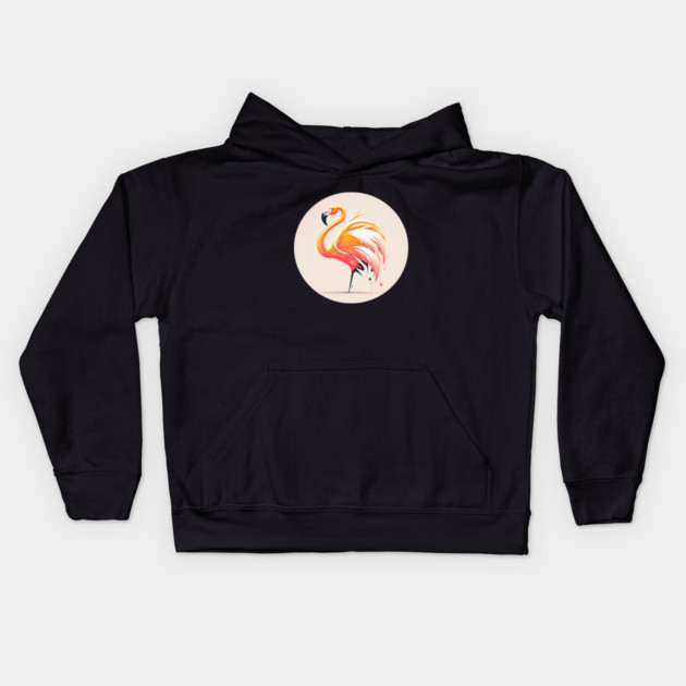 Pink Flamingo Minimal, Love Flamingos Kids Hoodie by logiamerch