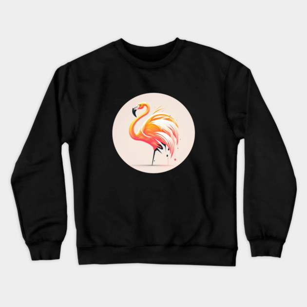 Pink Flamingo Minimal, Love Flamingos Crewneck Sweatshirt by logiamerch