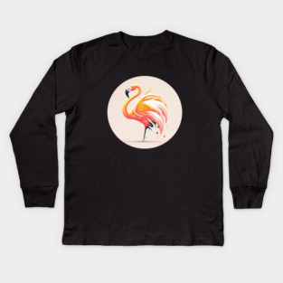 Pink Flamingo Minimal, Love Flamingos Kids Long Sleeve T-Shirt