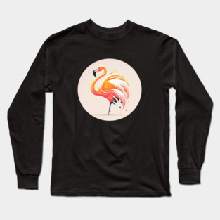 Pink Flamingo Minimal, Love Flamingos Long Sleeve T-Shirt