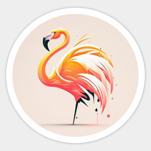 Pink Flamingo Minimal, Love Flamingos Magnet by logiamerch