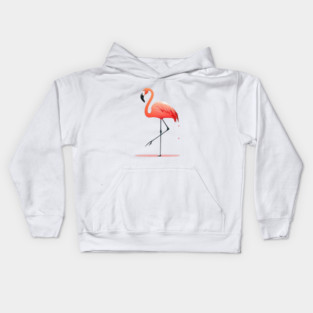 Pink Flamingo Minimal, Love Flamingos Kids Hoodie