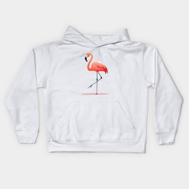 Pink Flamingo Minimal, Love Flamingos Kids Hoodie by logiamerch