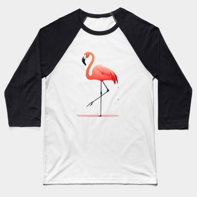 Pink Flamingo Minimal, Love Flamingos Baseball T-Shirt by logiamerch
