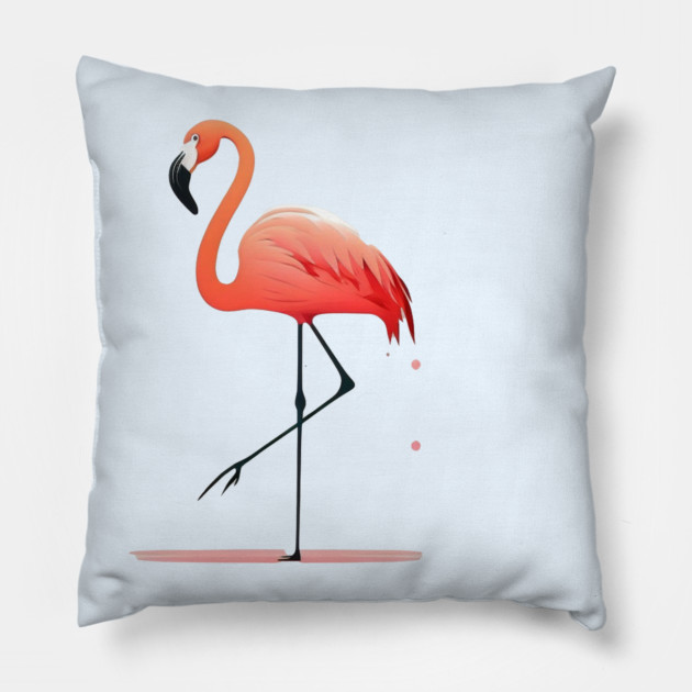 Pink Flamingo Minimal, Love Flamingos Pillow by logiamerch