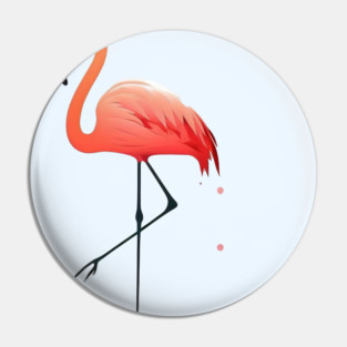 Pink Flamingo Minimal, Love Flamingos Pin