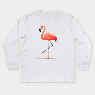Pink Flamingo Minimal, Love Flamingos Kids Long Sleeve T-Shirt